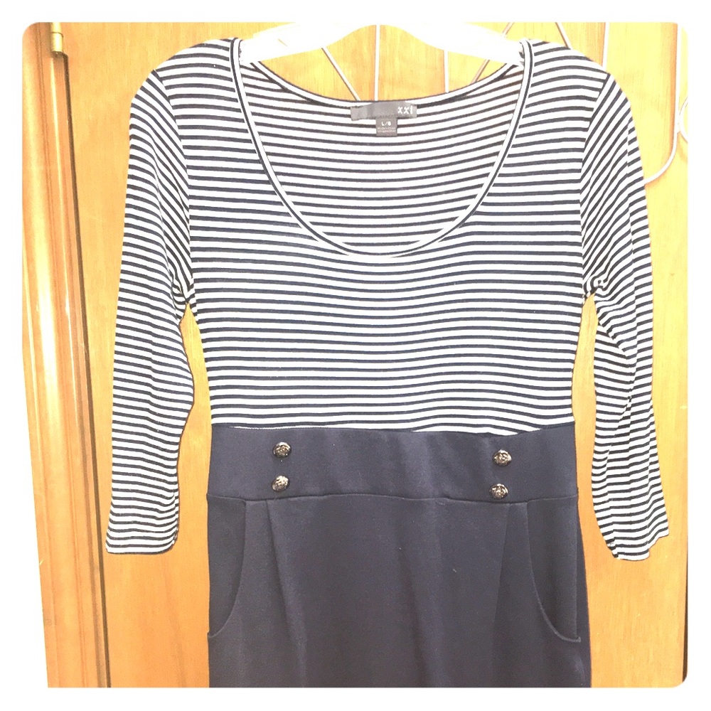 Sailor mini dress with pockets